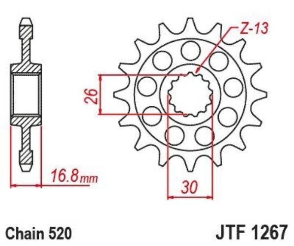 Jt Zębatka Przednia 347 16 Honda Cb 750 Hornet 23-'25, Xl 750 Transalp '23-