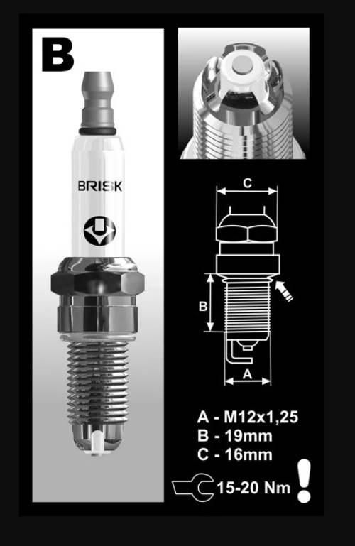 Brisk Premium Lgs Racing Świeca Zapłonowa Bor12Lgs 3092 Bmw/Ducati/Ktm Patr - zdjęcie 3