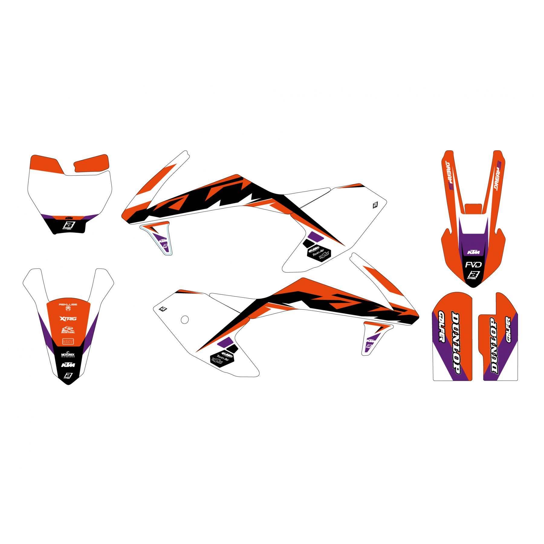 Blackbird Komplet Naklejek Oklein Ktm Sx 50 '16-'23 Dream 5 Kolor Pomarańcz - zdjęcie 2