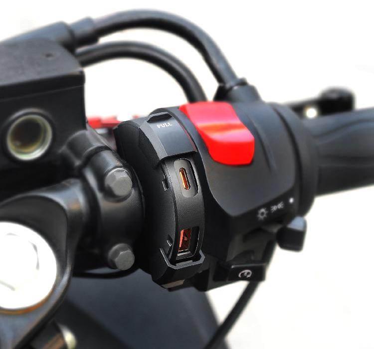 Biketec Motocyklowe Podwójne Gniazdo Usb Qc 3.0 + Pd - 48W Power Ring Na Ki - zdjęcie 2