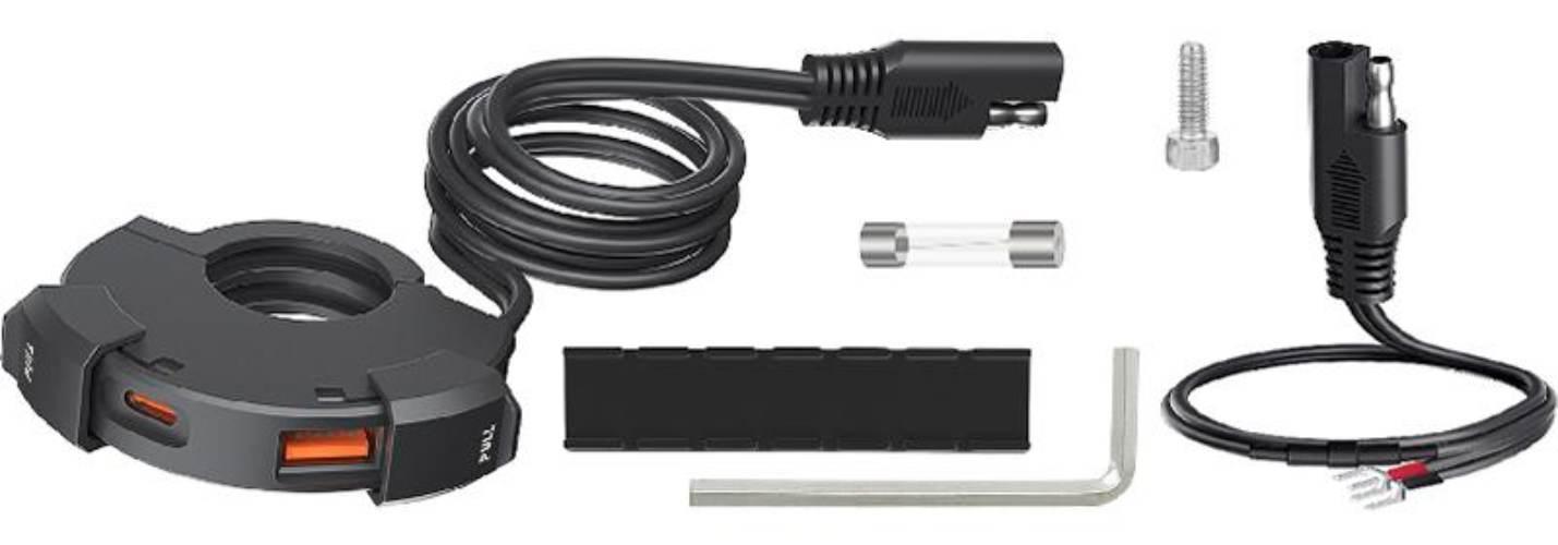 Biketec Motocyklowe Podwójne Gniazdo Usb Qc 3.0 + Pd - 48W Power Ring Na Ki - zdjęcie 3
