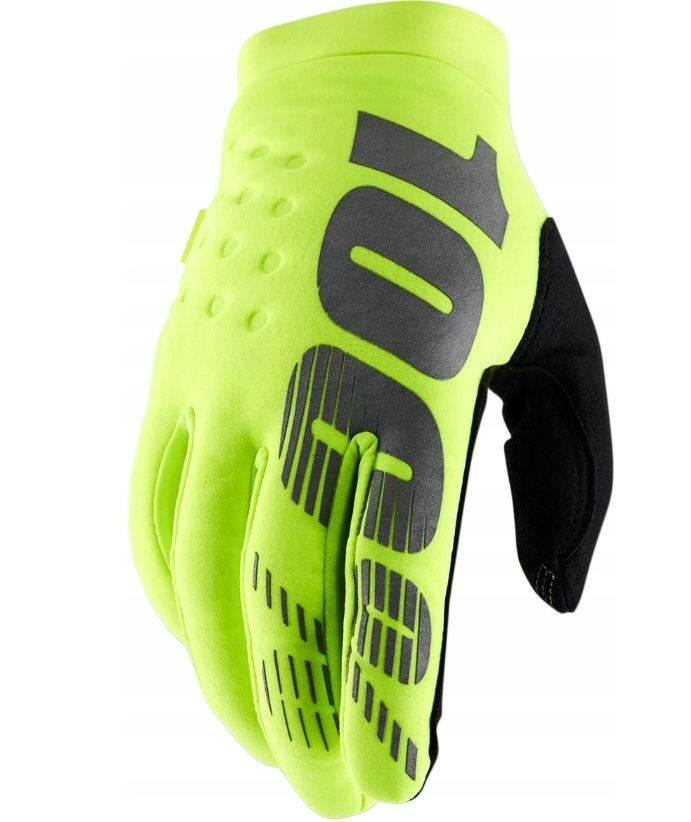 100 Procent Rękawice Cross/Enduro Brisker Youth Junior Softshell Fluo Yello
