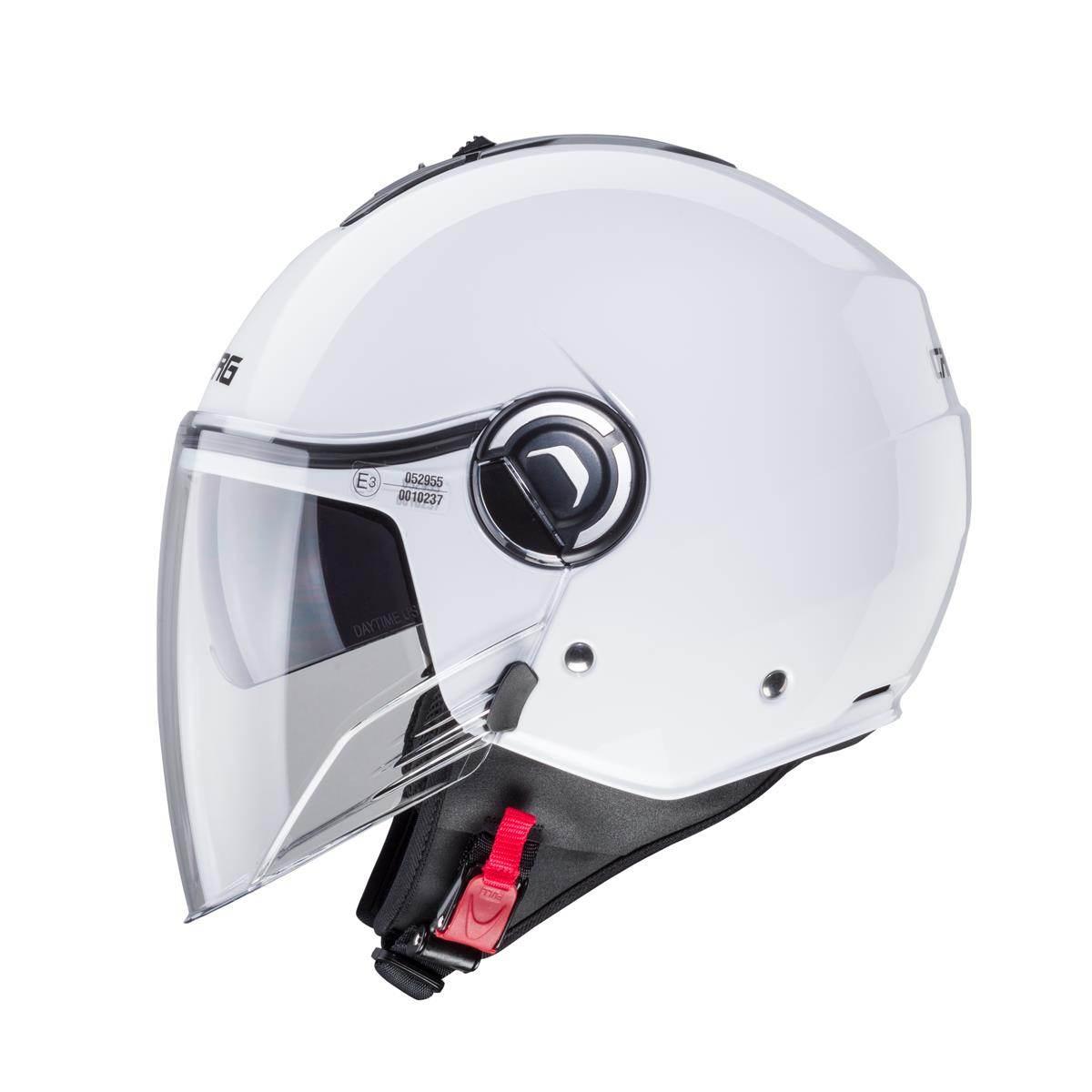 Caberg Kask Otwarty Jet Z Blendą Model Riviera V4X Solid Kolor Biały Połysk - zdjęcie 2