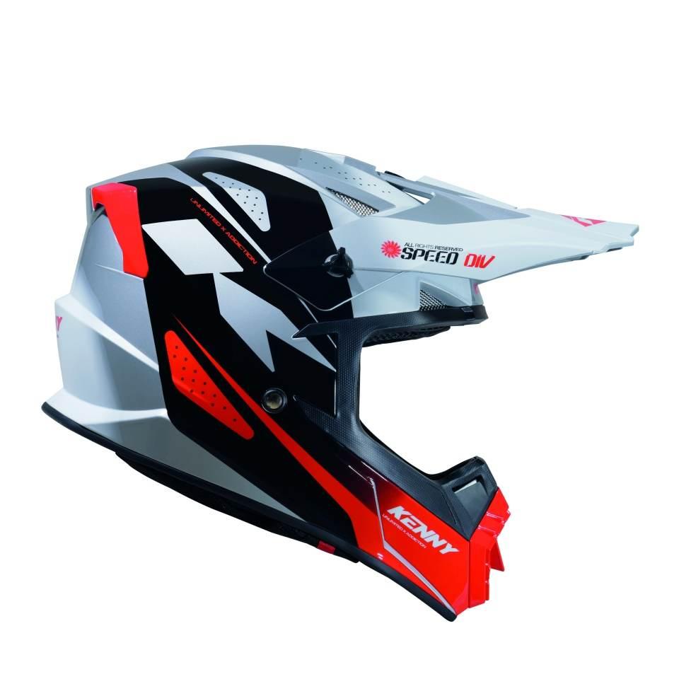 Kenny Racing Kask Cross/Enduro Track Graphic Speed Black Red Kolor Biały/Cz