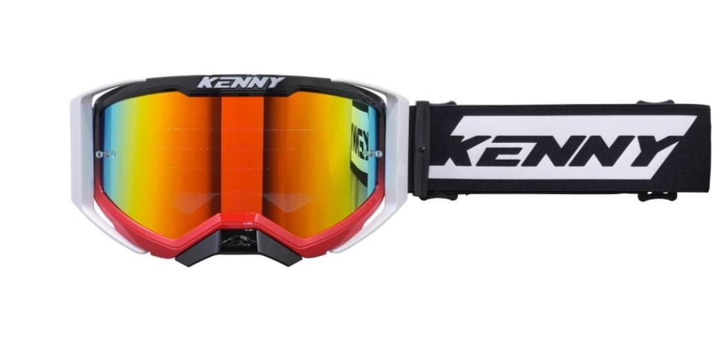 Kenny Racing Gogle Performance Evo 2 Red White-Clear Lens- Szybka Przeźrocz