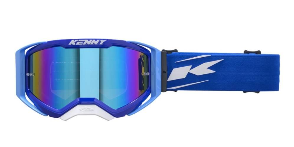 Kenny Racing Gogle Performance Evo 2 White Blue Mirror-Lustro Kolor Biały/N