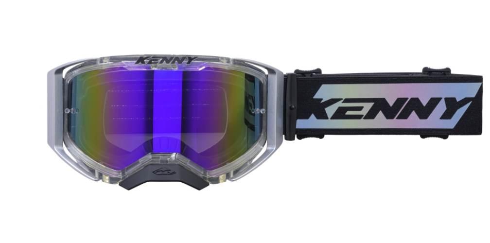 Kenny Racing Gogle Performance Evo 2 Clear Silver Mirror Lens-Lustro Kolor