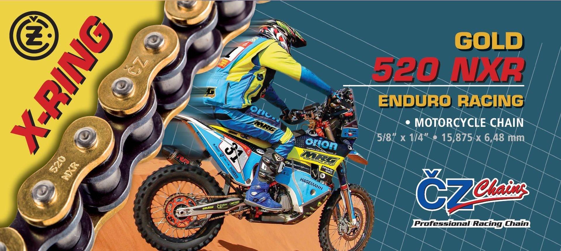 Cz 2025/12 Łańcuch Napędowy 520 Nxr 120 Ogniw Active Ring X-Ring Złoty Endu