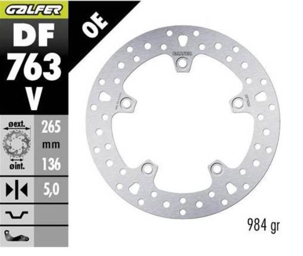 Galfer Tarcza Hamulcowa Tył Bmw F 650Gs 800/ K1200/ R1200 265X136X5 Ng1045