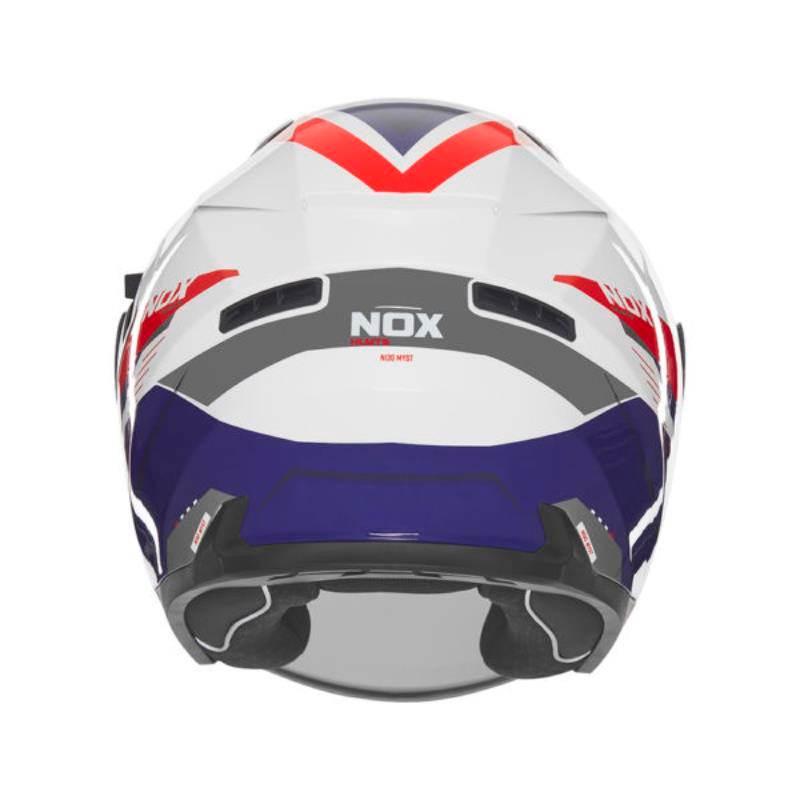 Nox Kask Otwarty Jet Z Blendą N130 Myst Kolor Biały/Niebieski/Czerwony Rozm - zdjęcie 3