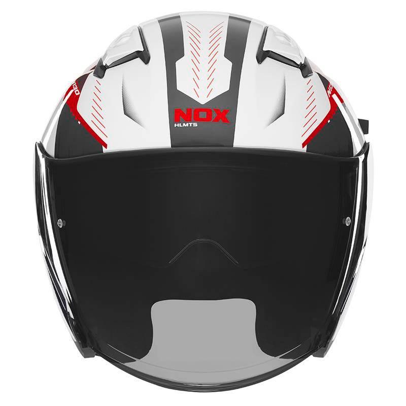 Nox Kask Otwarty Jet Z Blendą N130 Myst Kolor Biały/Czarny/Czerwony Rozmiar - zdjęcie 2