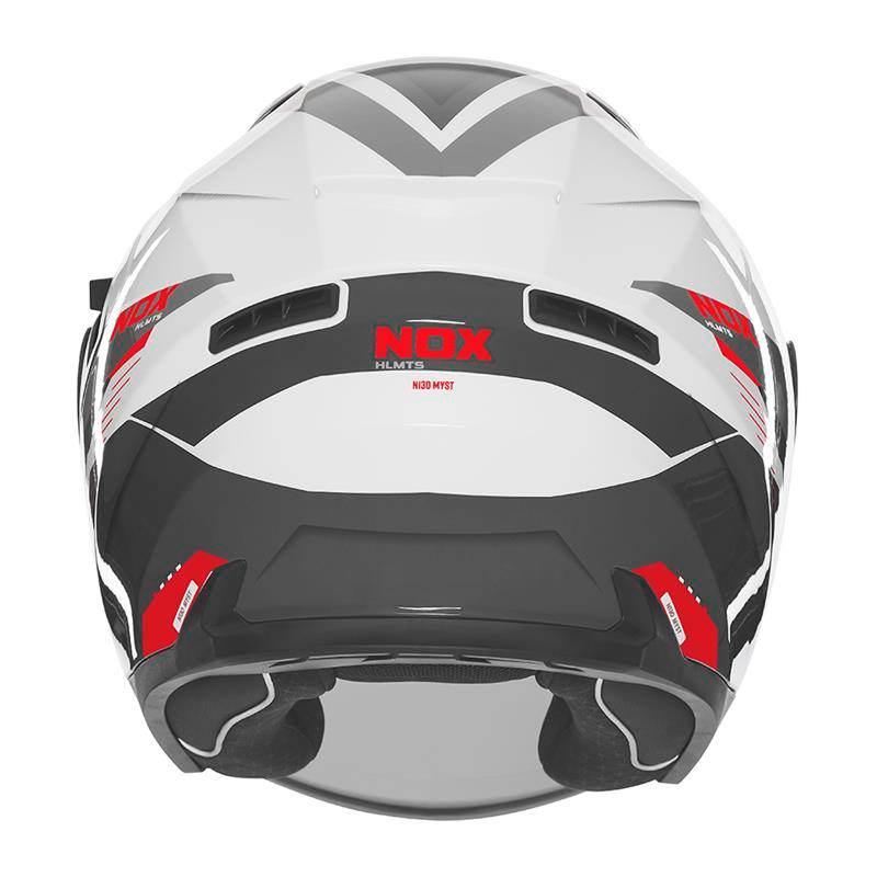 Nox Kask Otwarty Jet Z Blendą N130 Myst Kolor Biały/Czarny/Czerwony Rozmiar - zdjęcie 3