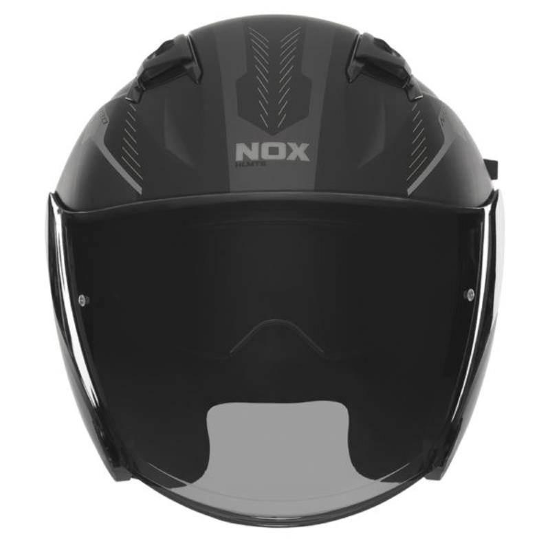 Nox Kask Otwarty Jet Z Blendą N130 Myst Kolor Czarny/Srebrny Mat Rozmiar S - zdjęcie 2
