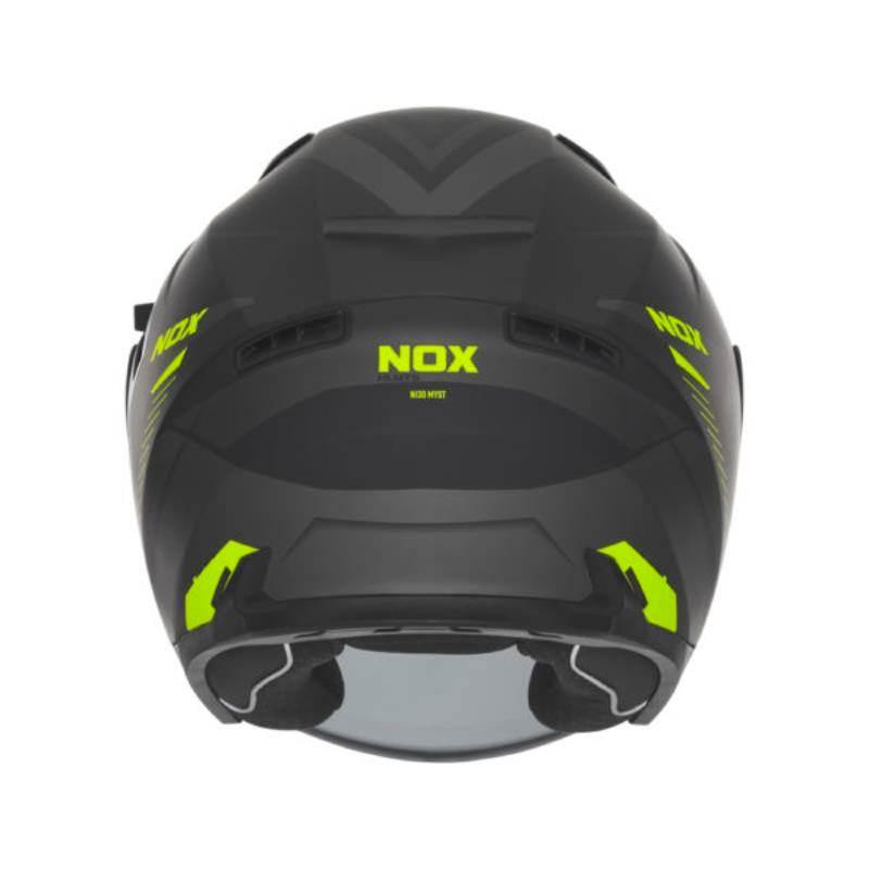 Nox Kask Otwarty Jet Z Blendą N130 Myst Kolor Czarny/Żółty Fluo Mat Rozmiar - zdjęcie 3