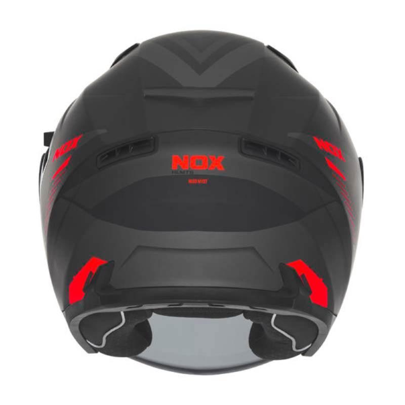 Nox Kask Otwarty Jet Z Blendą N130 Myst Kolor Czarny/Czerwony Mat Rozmiar L - zdjęcie 3