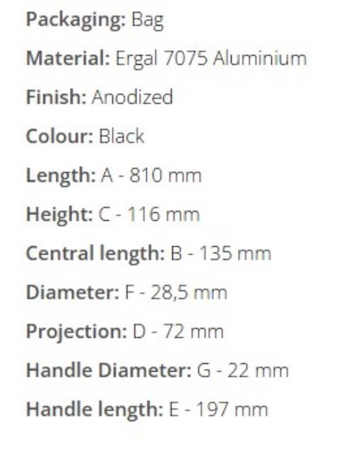 Domino Kierownica Aluminiowa Ergal 7075 Fatbar 28Mm Medium Kolor Czarny - zdjęcie 3