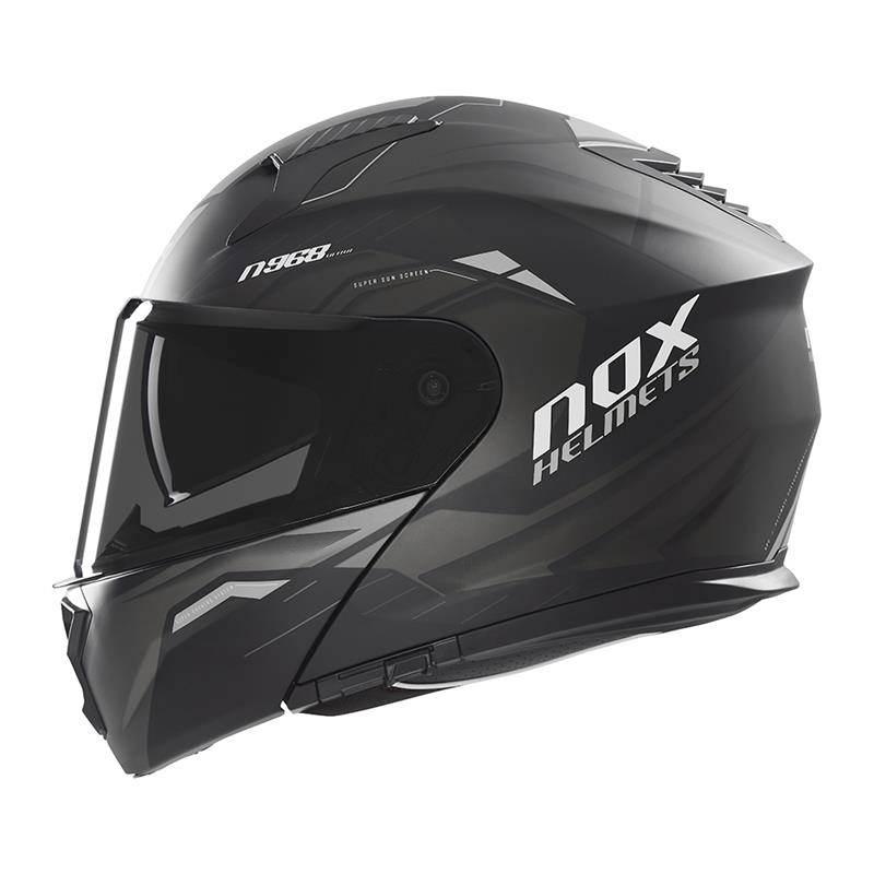 Nox Kask Szczękowy Flip-Up Z Blendą N968 Ultra Kolor Czarny/Tytanowy Mat Ro - zdjęcie 2