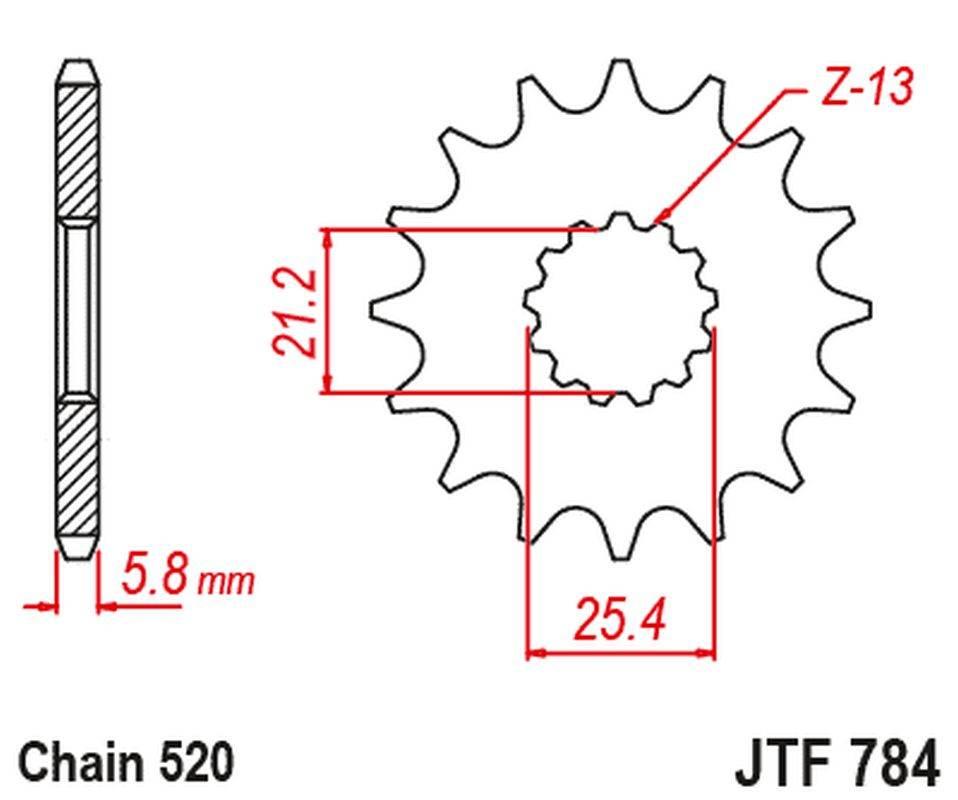 Jt Zębatka Przednia Z Gumą Benelli Trk 702 X Euro 5 '23-'24 Łańc. 520