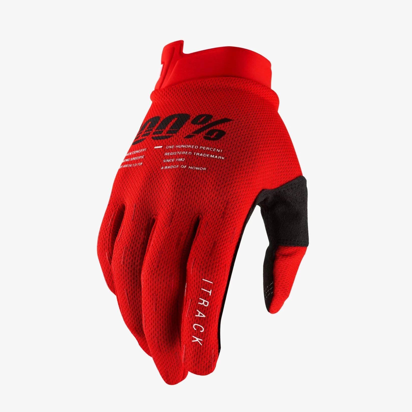 100 Procent Rękawice Cross/Enduro Itrack Gloves Red Kolor Czerwony Rozmiar