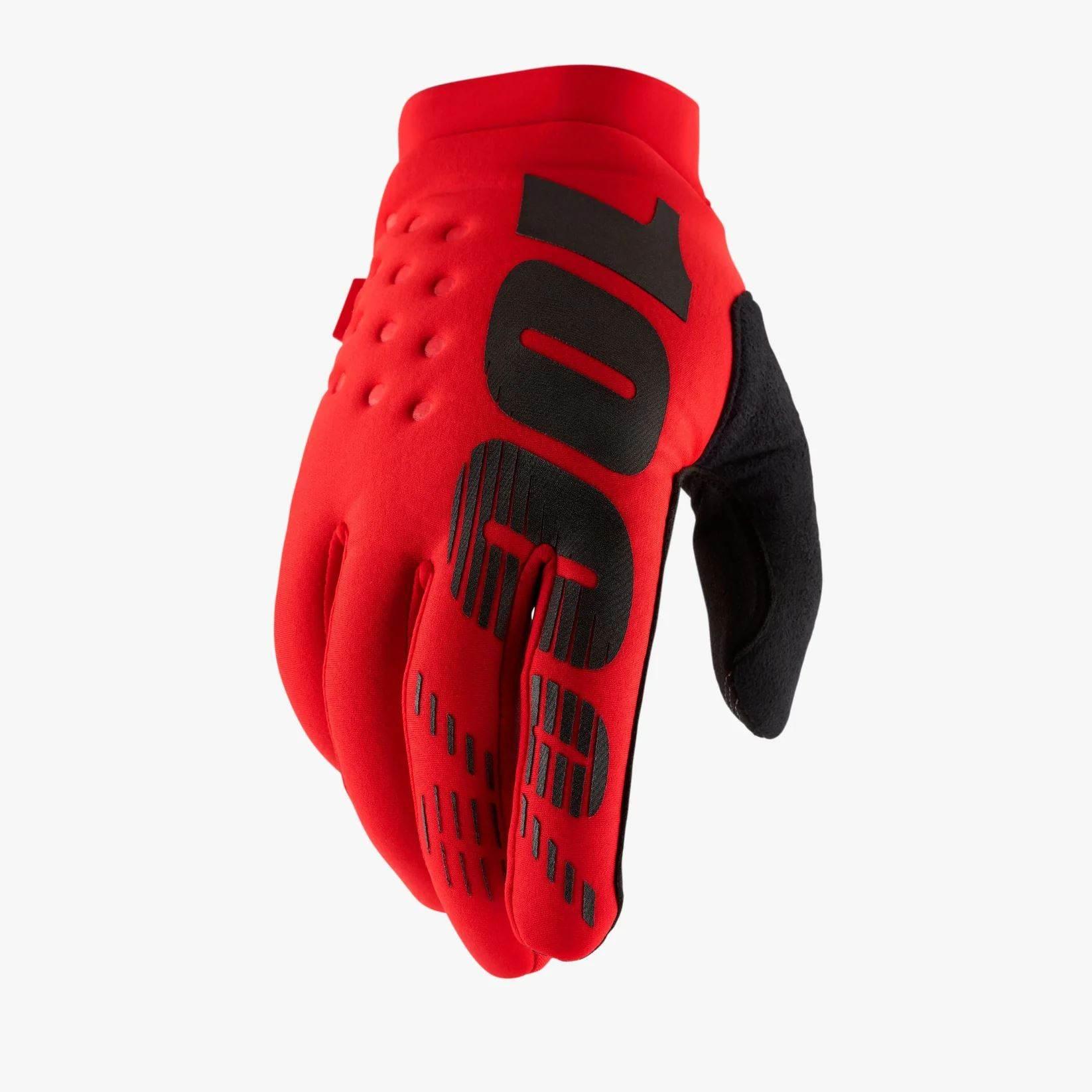 100 Procent Rękawice Cross/Enduro Brisker Gloves Red Kolor Czerwony/Czarny
