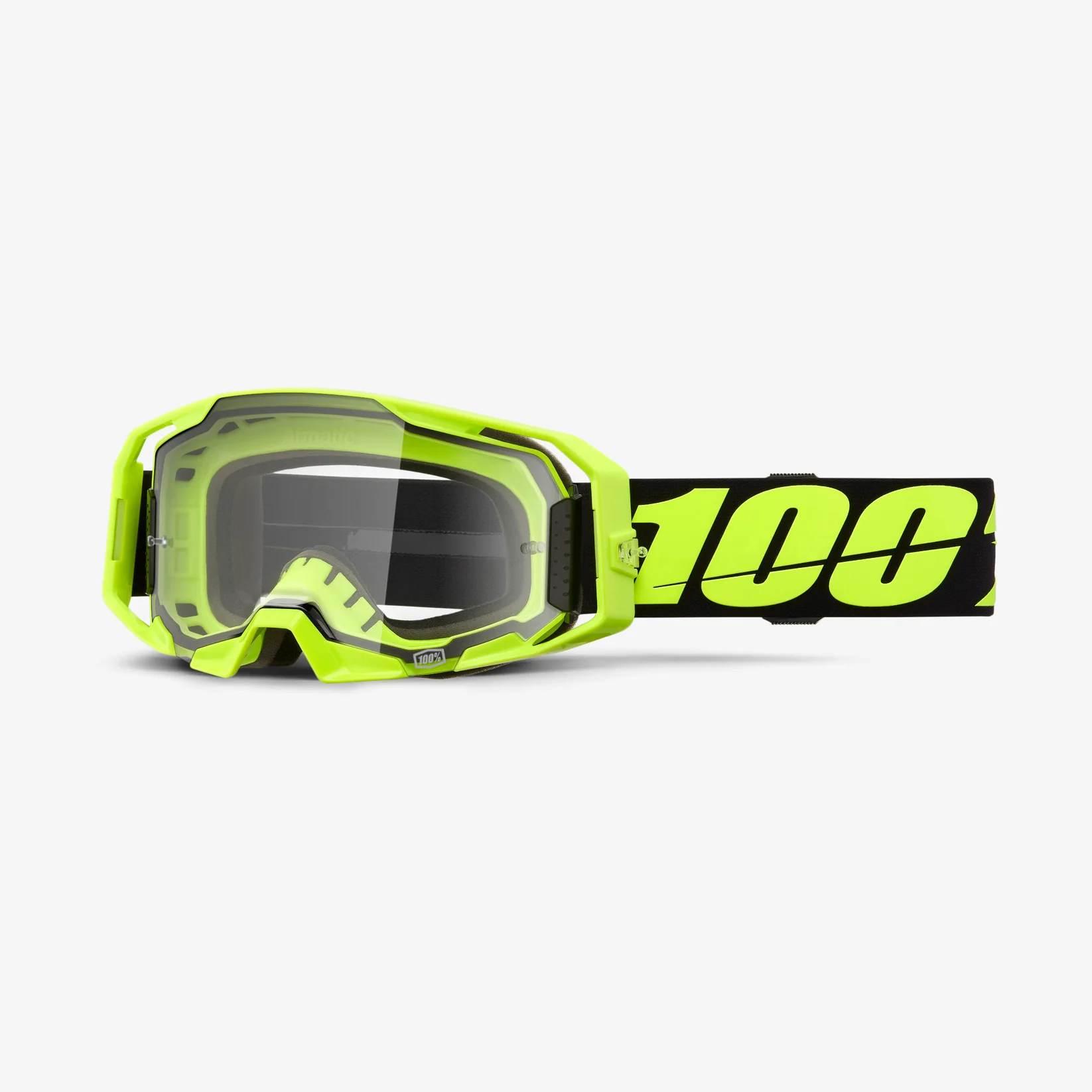 100 Procent Gogle Armatic Neon Yellow - Clear Lens - Kolor Żółty Fluo/Czarn