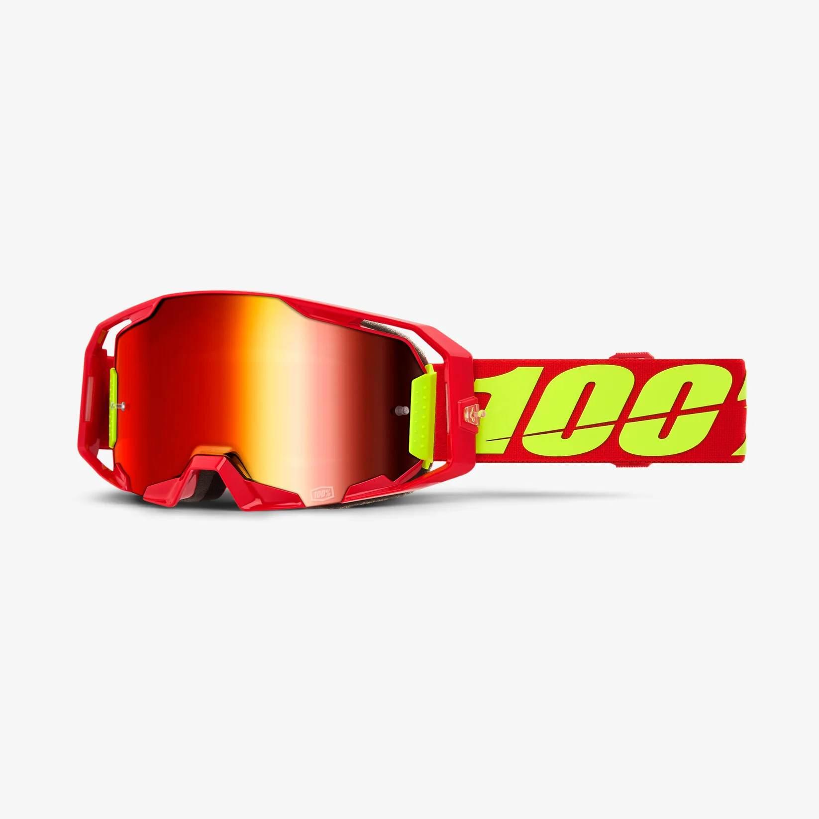 100 Procent Gogle Armatic Red - Mirror Red Lens - Kolor Czerwony/Żółty Fluo