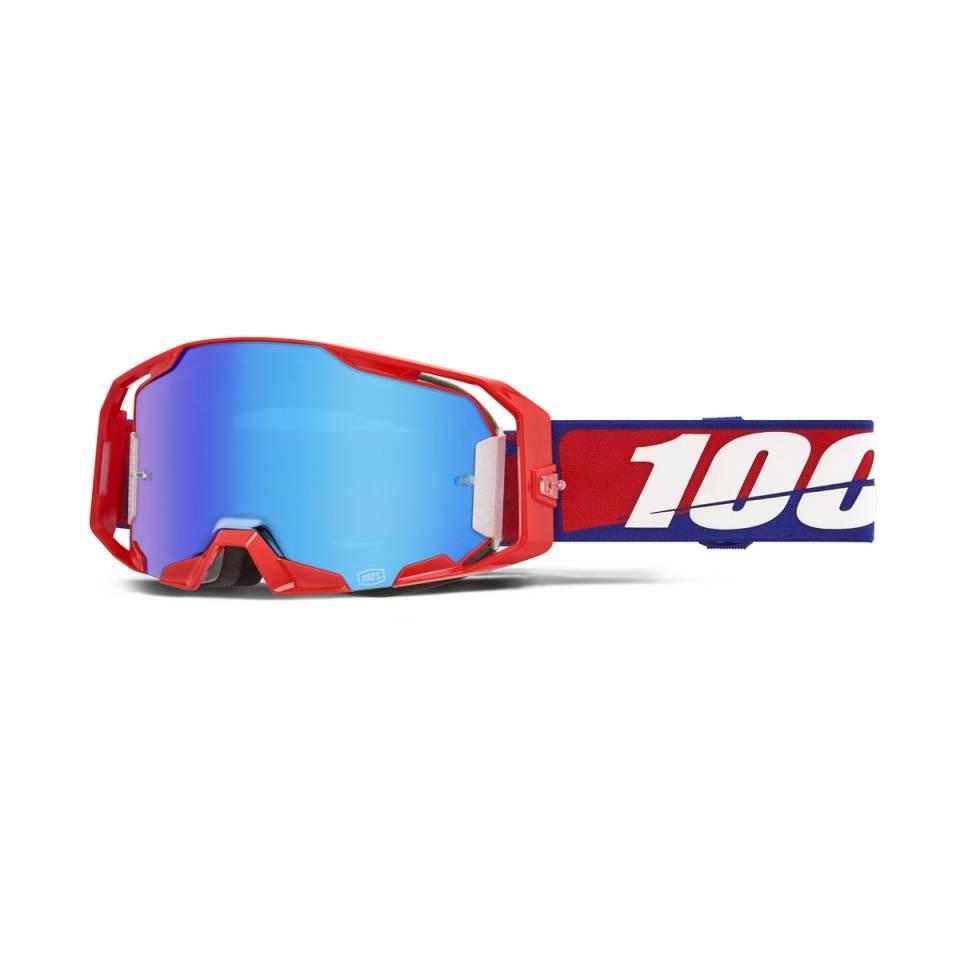 100 Procent Gogle Armatic Best - Mirror Blue Lens - Kolor Czerwony/Niebiesk