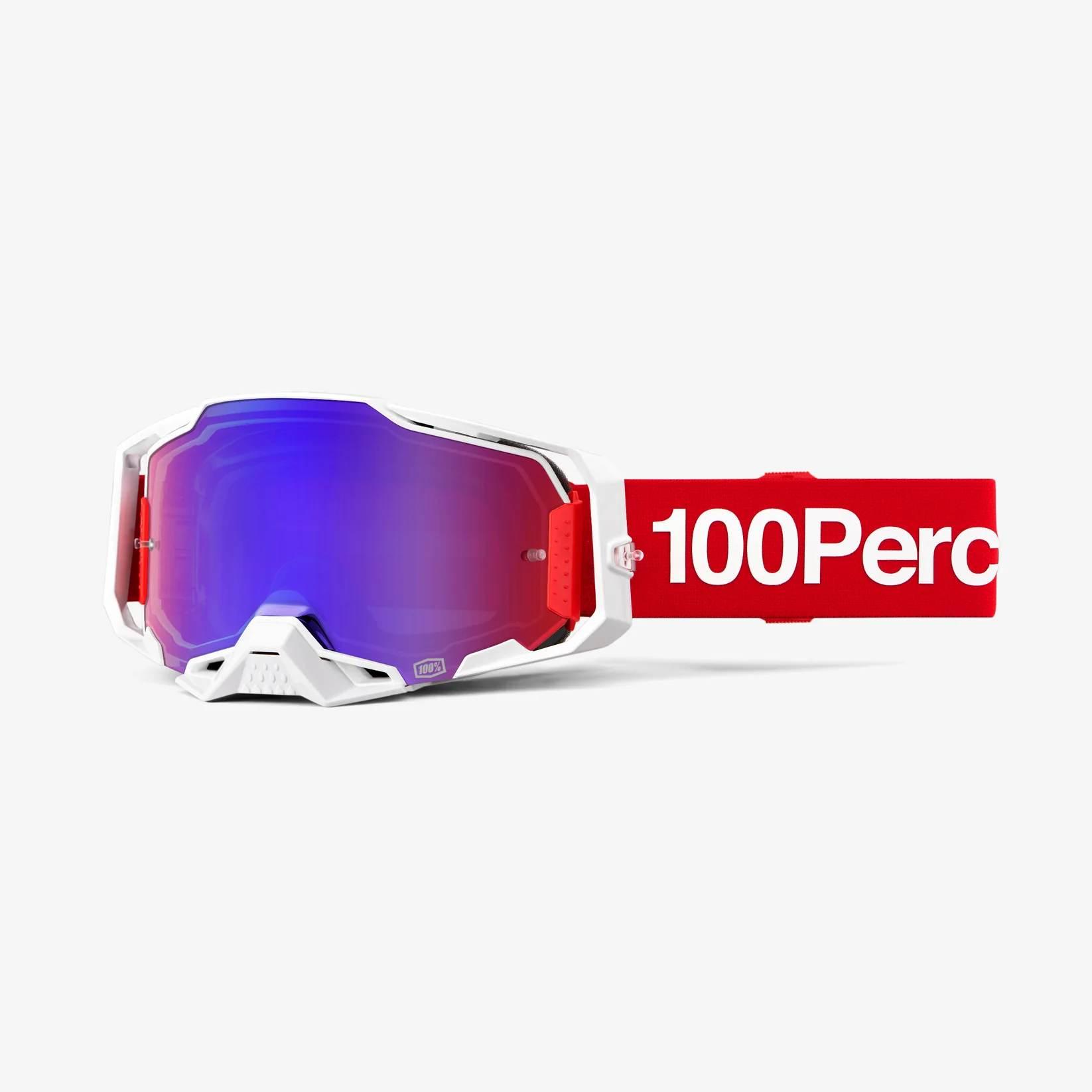 100 Procent Gogle Armega Corbin - Mirror Blue/Red Lens - Kolor Czerwony/Bia