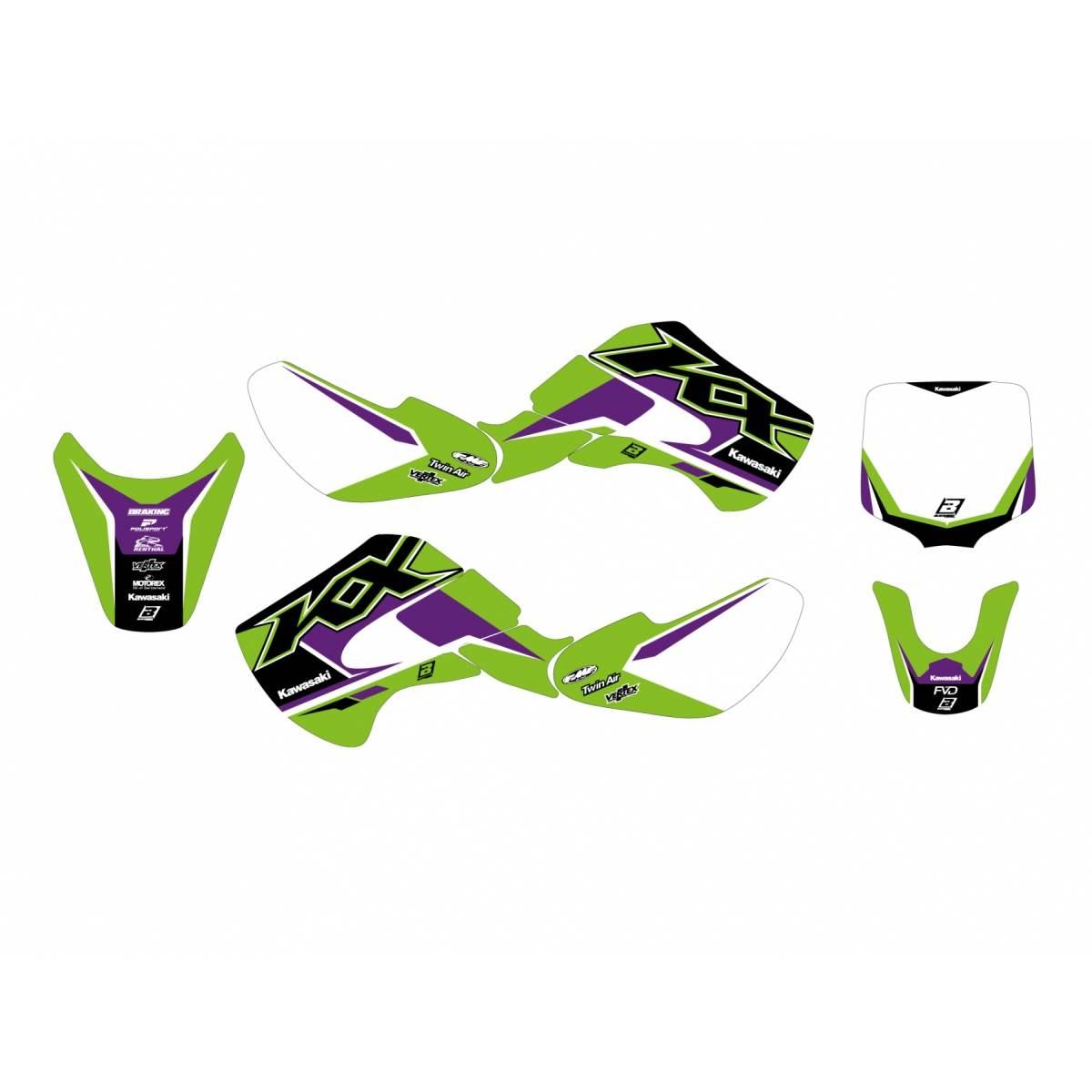 Blackbird Komplet Naklejek Oklein Kawasaki Kx 65 '00-'23 Dream 5 Kolor Ziel - zdjęcie 2