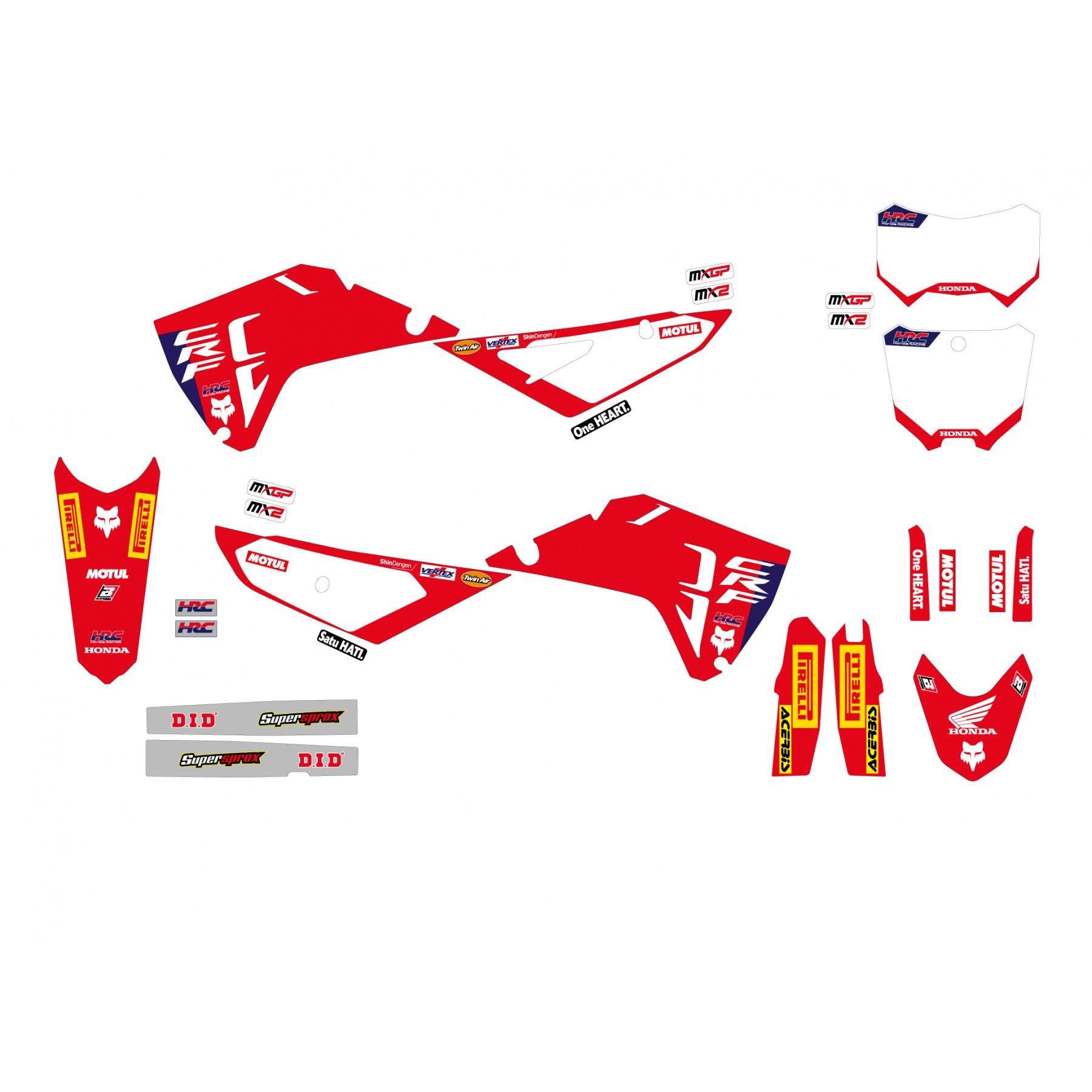 Blackbird Komplet Naklejek Oklein Honda Crf 250R '25; Crf 450R '25 Replica - zdjęcie 2