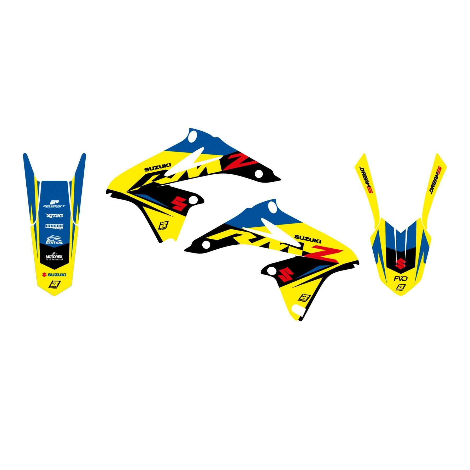 Blackbird Komplet Naklejek Oklein Suzuki Rmz 250 '10-'18 Dream 5 Kolor Nieb - zdjęcie 2
