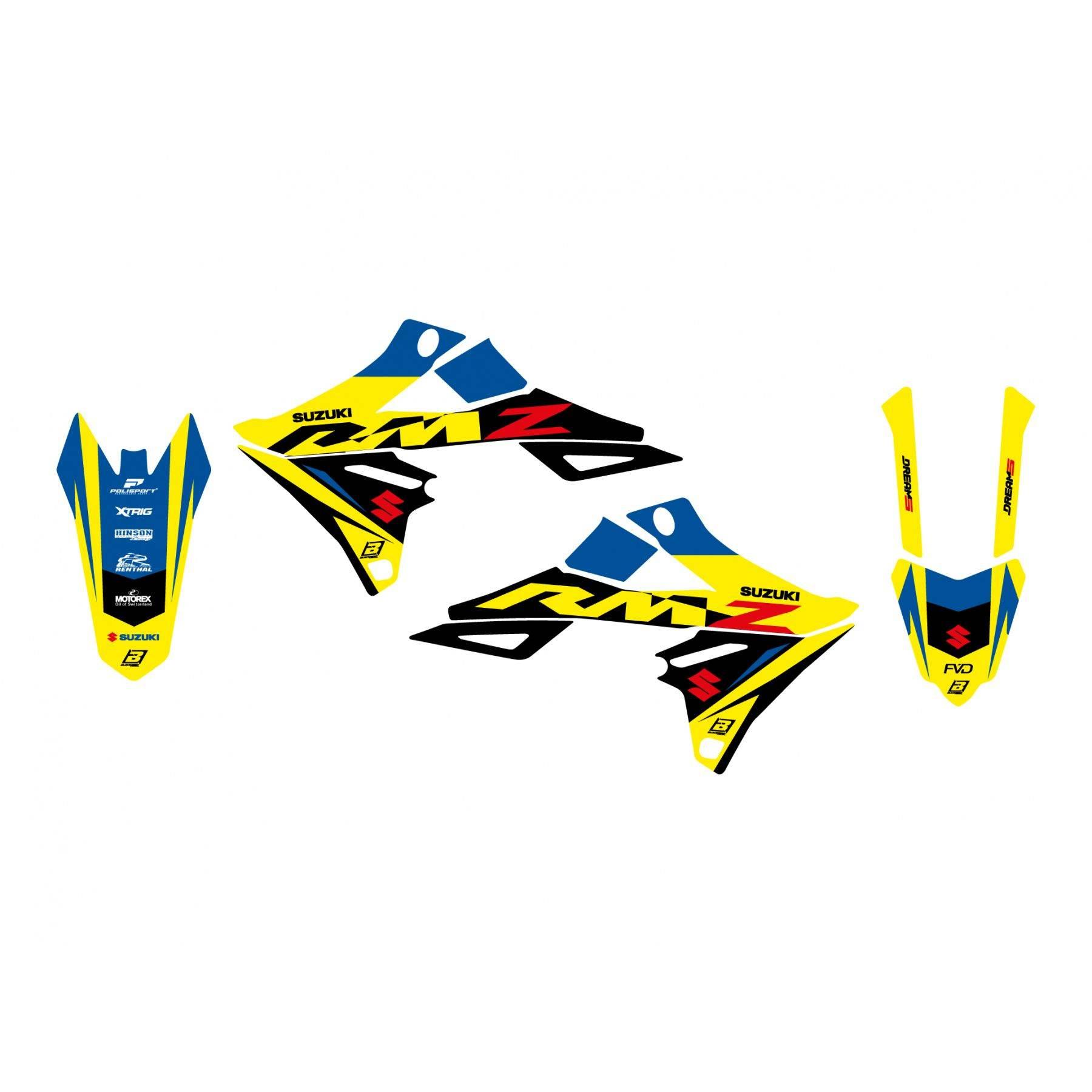Blackbird Komplet Naklejek Oklein Suzuki Rmz 250 '19-'25, Rmz 450 '18-'25 D - zdjęcie 2