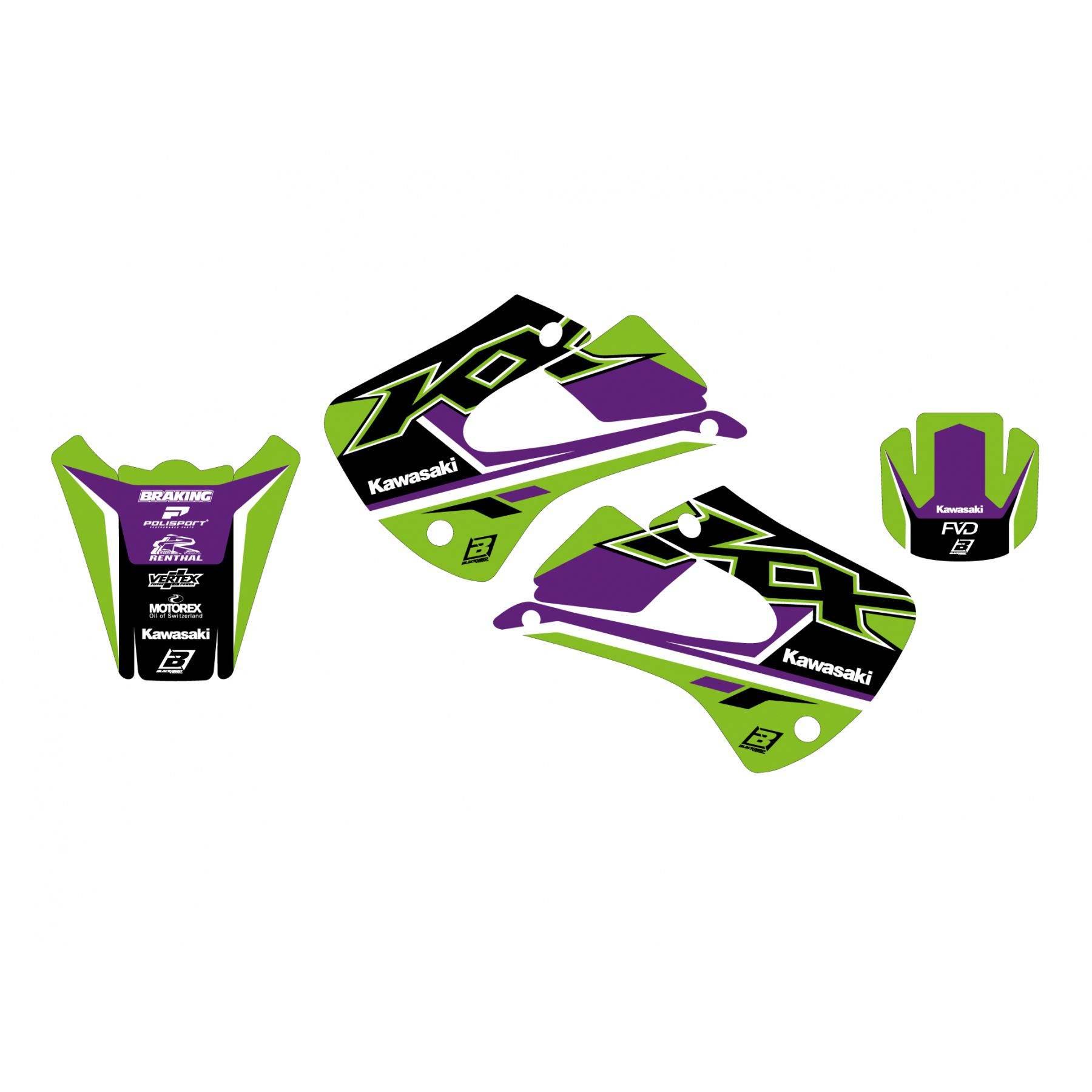 Blackbird Komplet Naklejek Oklein Kawasaki Kx 85 '01-'13 Dream 5 Kolor Ziel - zdjęcie 2
