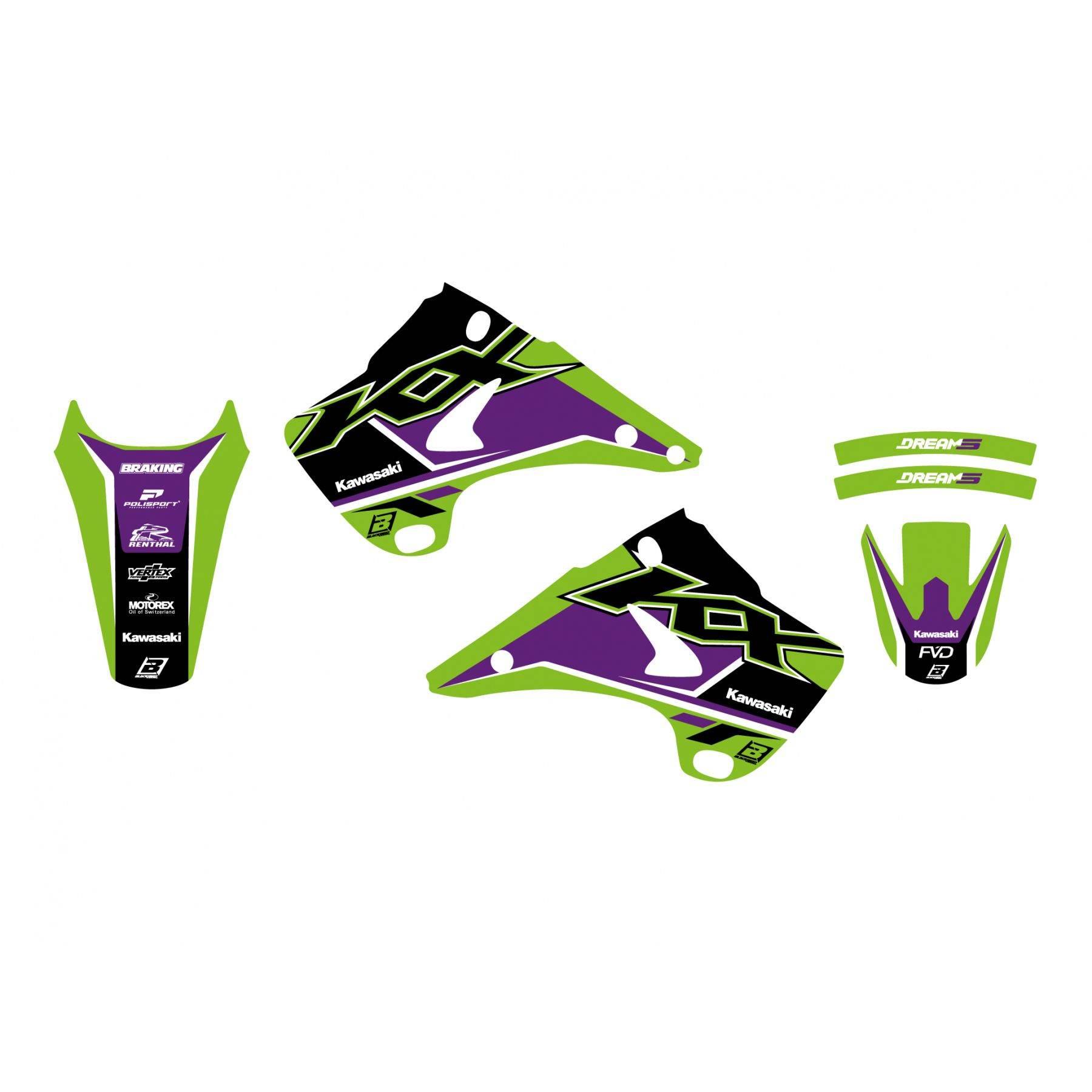 Blackbird Komplet Naklejek Oklein Kawasaki Kx 125/250 '03-'08 Dream 5 Kolor - zdjęcie 2