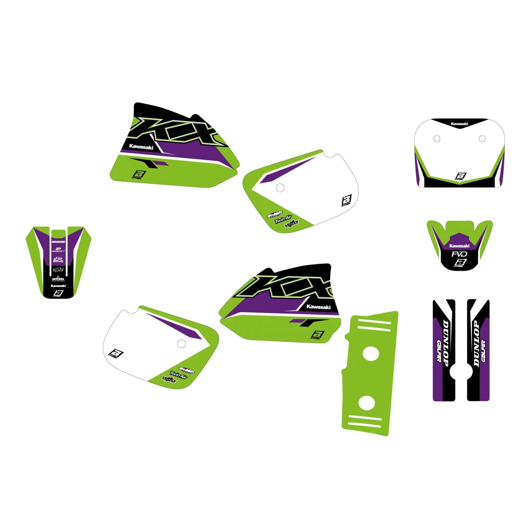 Blackbird Komplet Naklejek Oklein Kawasaki Kx 60 '85-'19 Dream 5 Kolor Ziel - zdjęcie 2