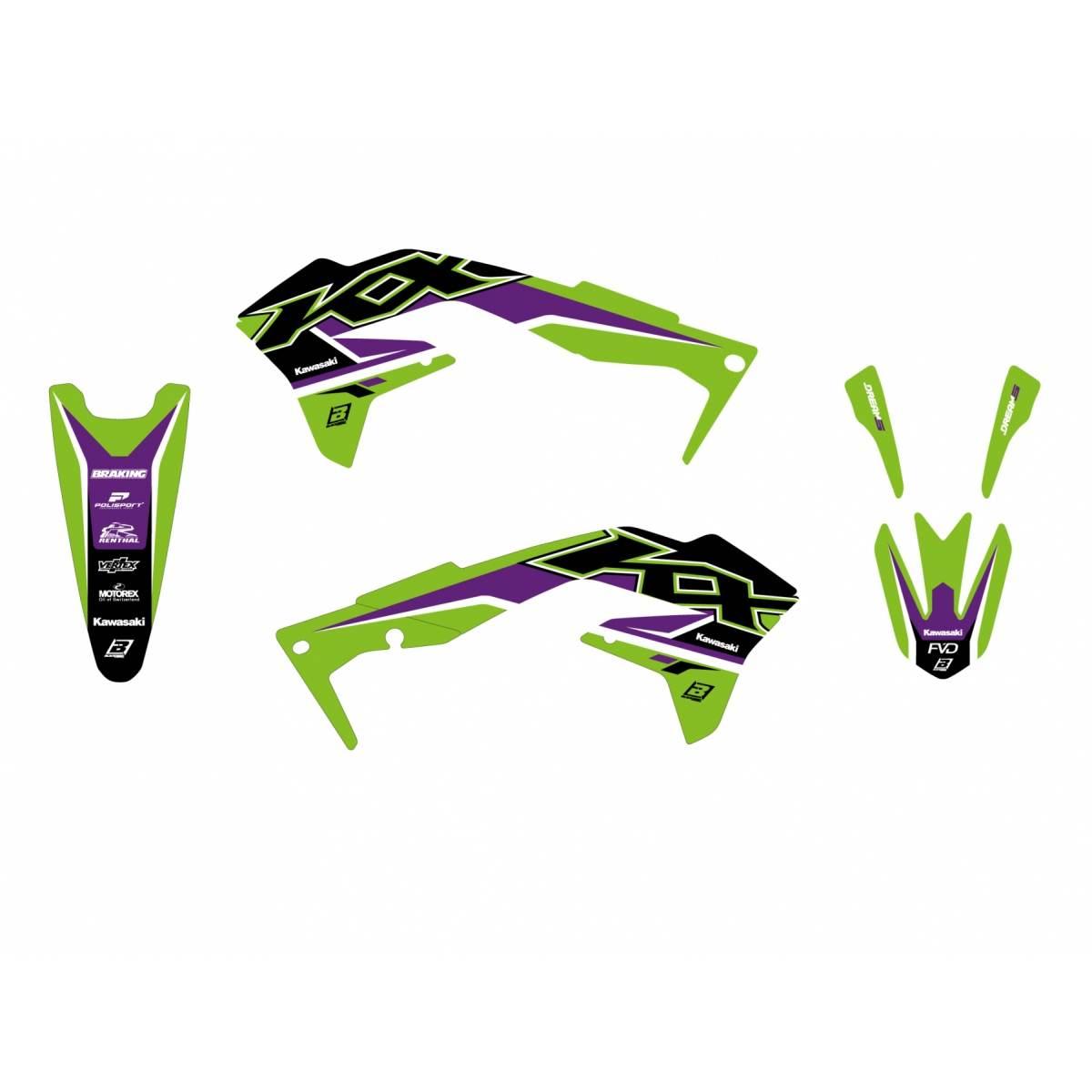 Blackbird Komplet Naklejek Oklein Kawasaki Kx 450F '16-'18 Dream 5 Kolor Zi - zdjęcie 2
