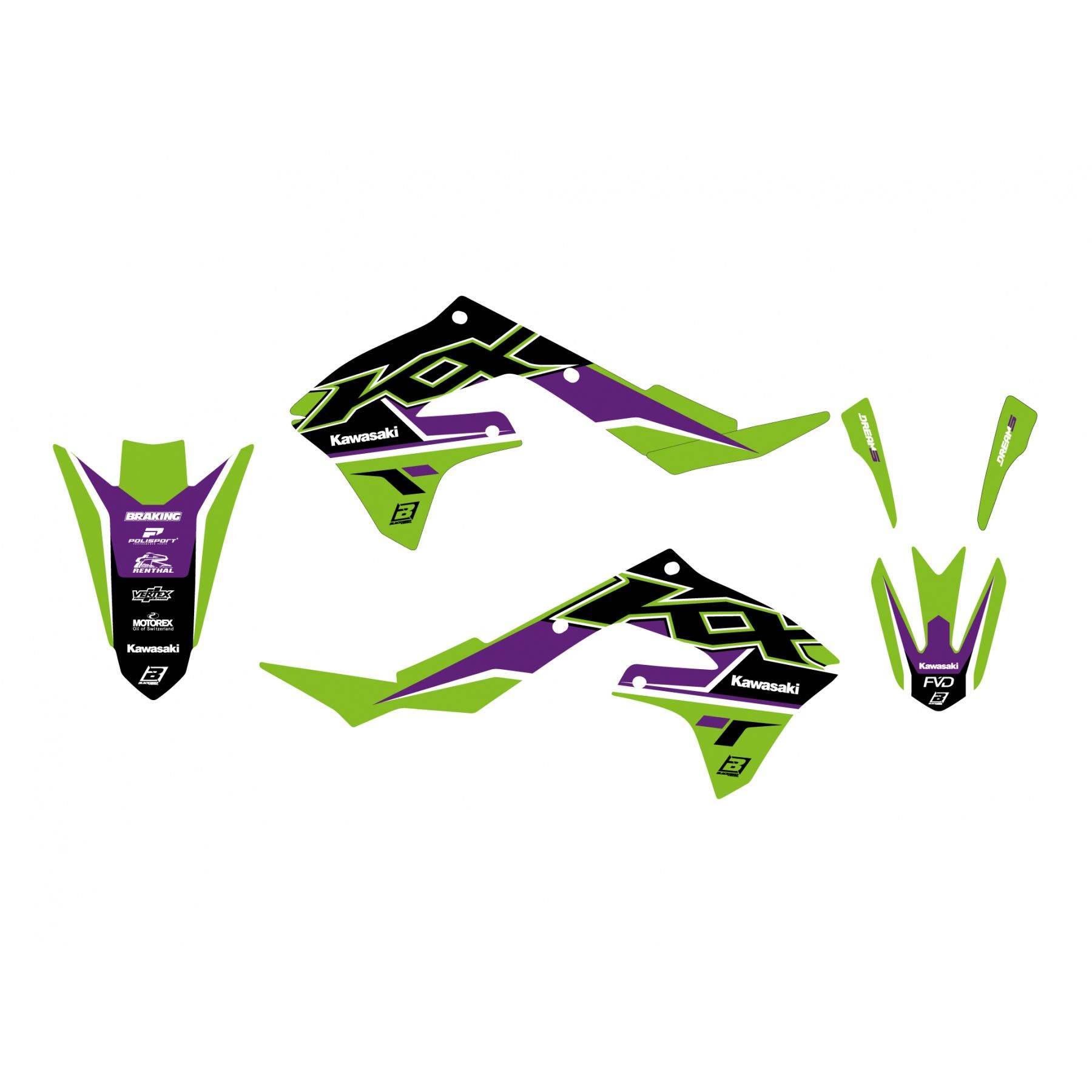 Blackbird Komplet Naklejek Oklein Kawasaki Kx 250F '21-'23, Kx 450F '19-'24 - zdjęcie 2