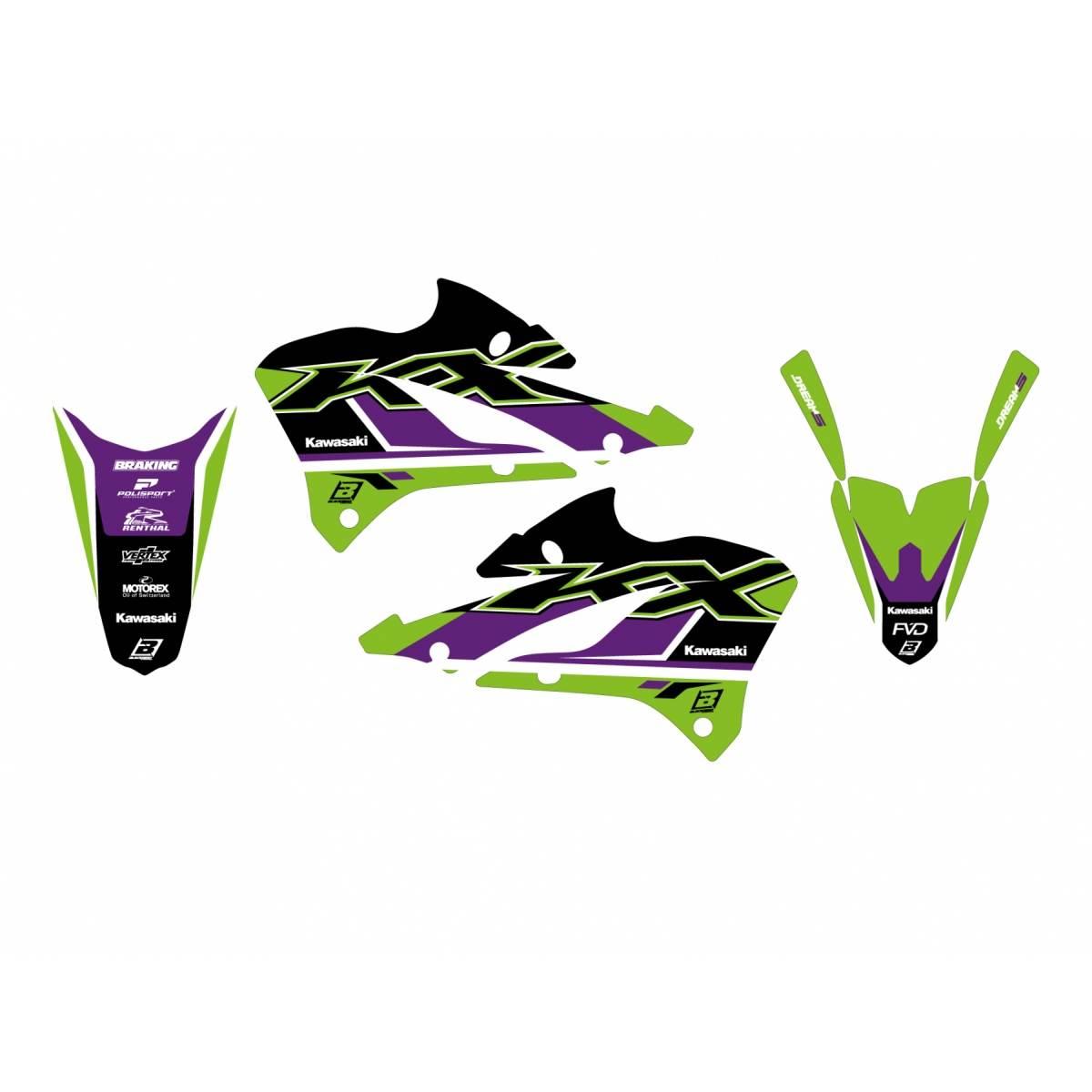 Blackbird Komplet Naklejek Oklein Kawasaki Kx 85 '22-'23 Dream 5 Kolor Ziel - zdjęcie 2