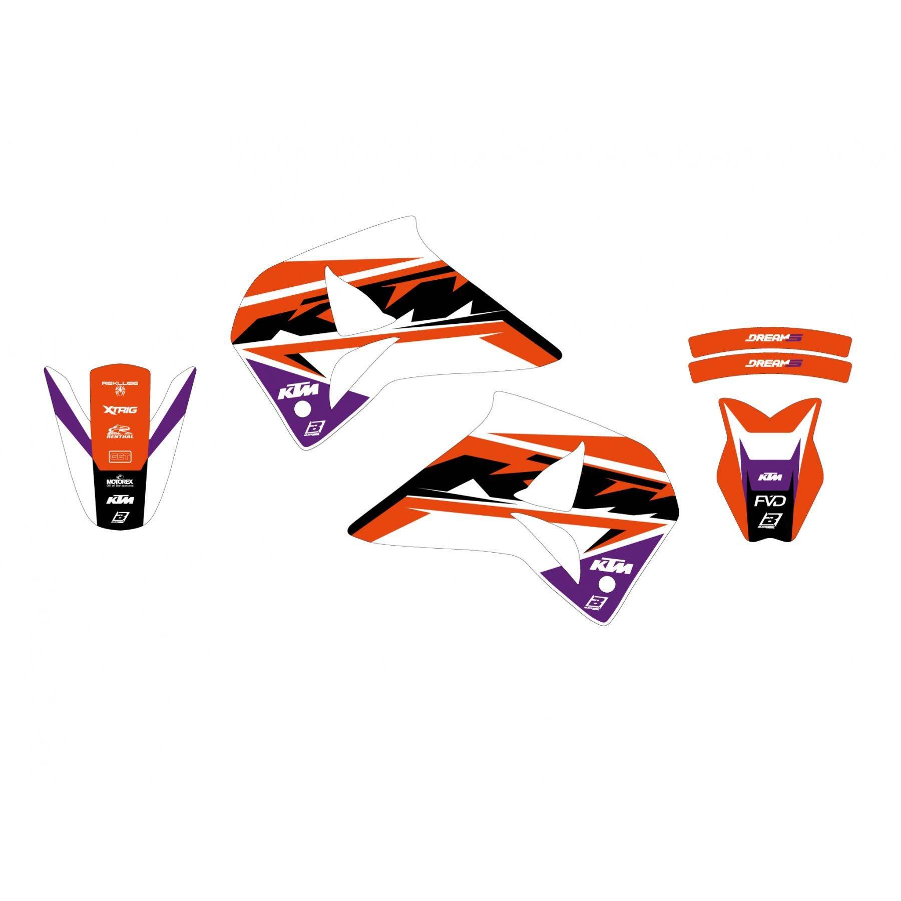 Blackbird Komplet Naklejek Oklein Ktm 4T '96-'99 4 Stroke All Models Dream - zdjęcie 2