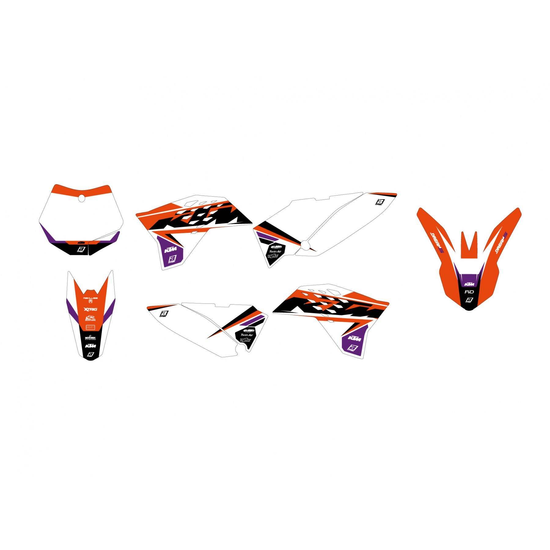 Blackbird Komplet Naklejek Oklein Ktm Sx 65 '09-'15 Dream 5 Kolor Pomarańcz - zdjęcie 2