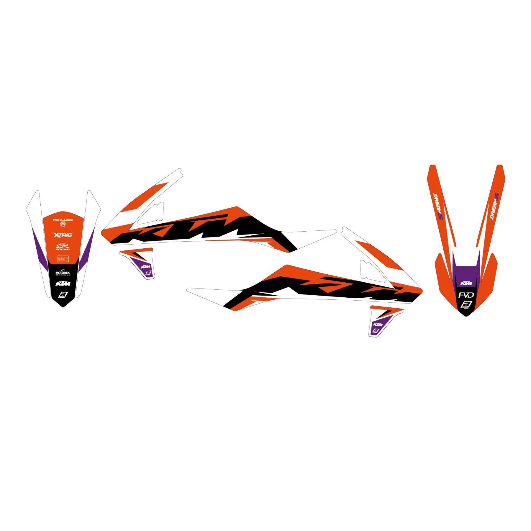 Blackbird Komplet Naklejek Oklein Ktm Sx 85 '18-'23 Dream 5 Kolor Pomarańcz - zdjęcie 2