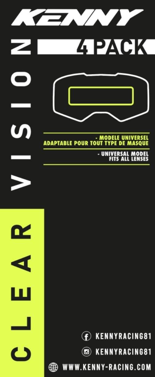 Kenny Racing Vision Performance Folia Ochronna Do Gogli 60Mm X150Mm Pack 4