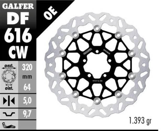 Galfer Tarcza Hamulcowa Przód Ktm 890Smt '23-'25 Wave Floating 320X64X5Mm