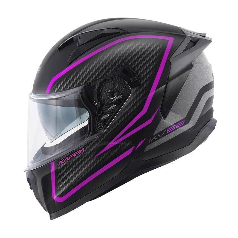 Kappa Kask Kv52 Kronos Integralny Z Blendą Kolor Czarny Tytanowy Fuksia Mat