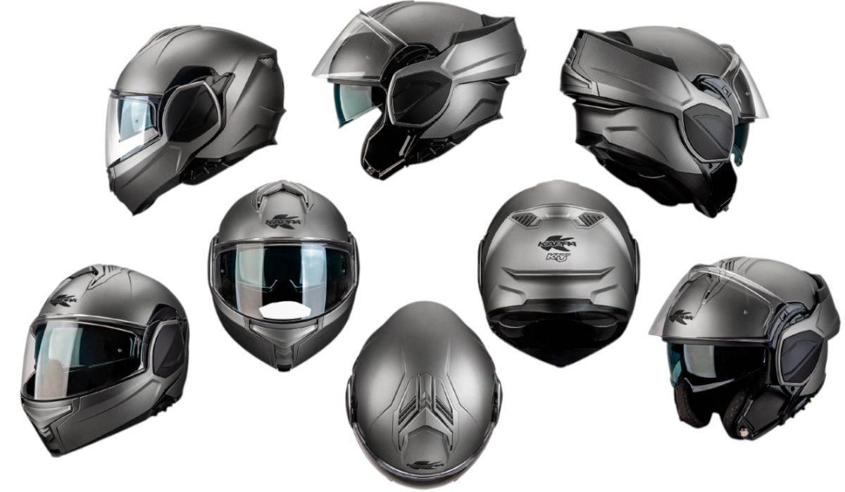 Kappa Kask Kv55 Solid Szczękowy Modułowy Flip-Back Z Blendą Kolor Biały Roz - zdjęcie 2