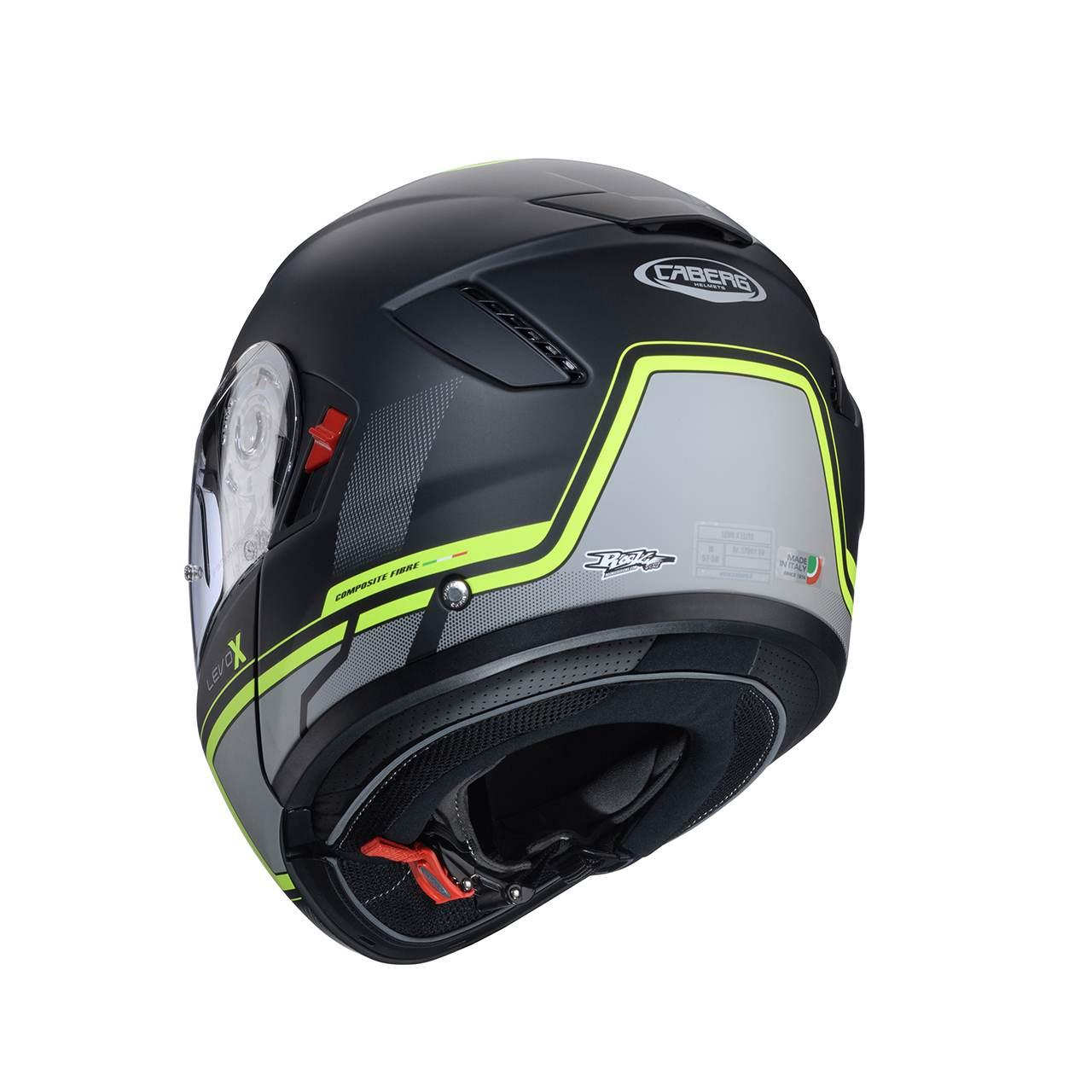 Caberg Kask Szczękowy Flip-Up Model Levo X Elite Kolor Czarny Mat/Szary/Zół