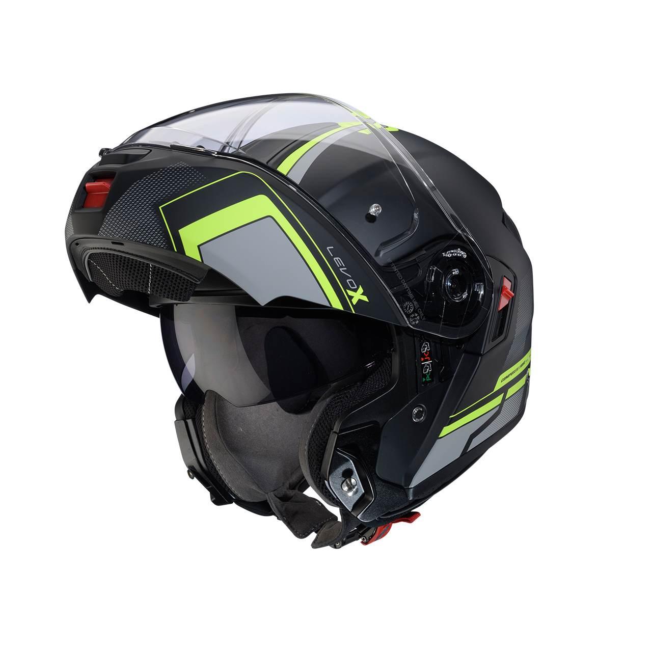 Caberg Kask Szczękowy Flip-Up Model Levo X Elite Kolor Czarny Mat/Szary/Zół - zdjęcie 2