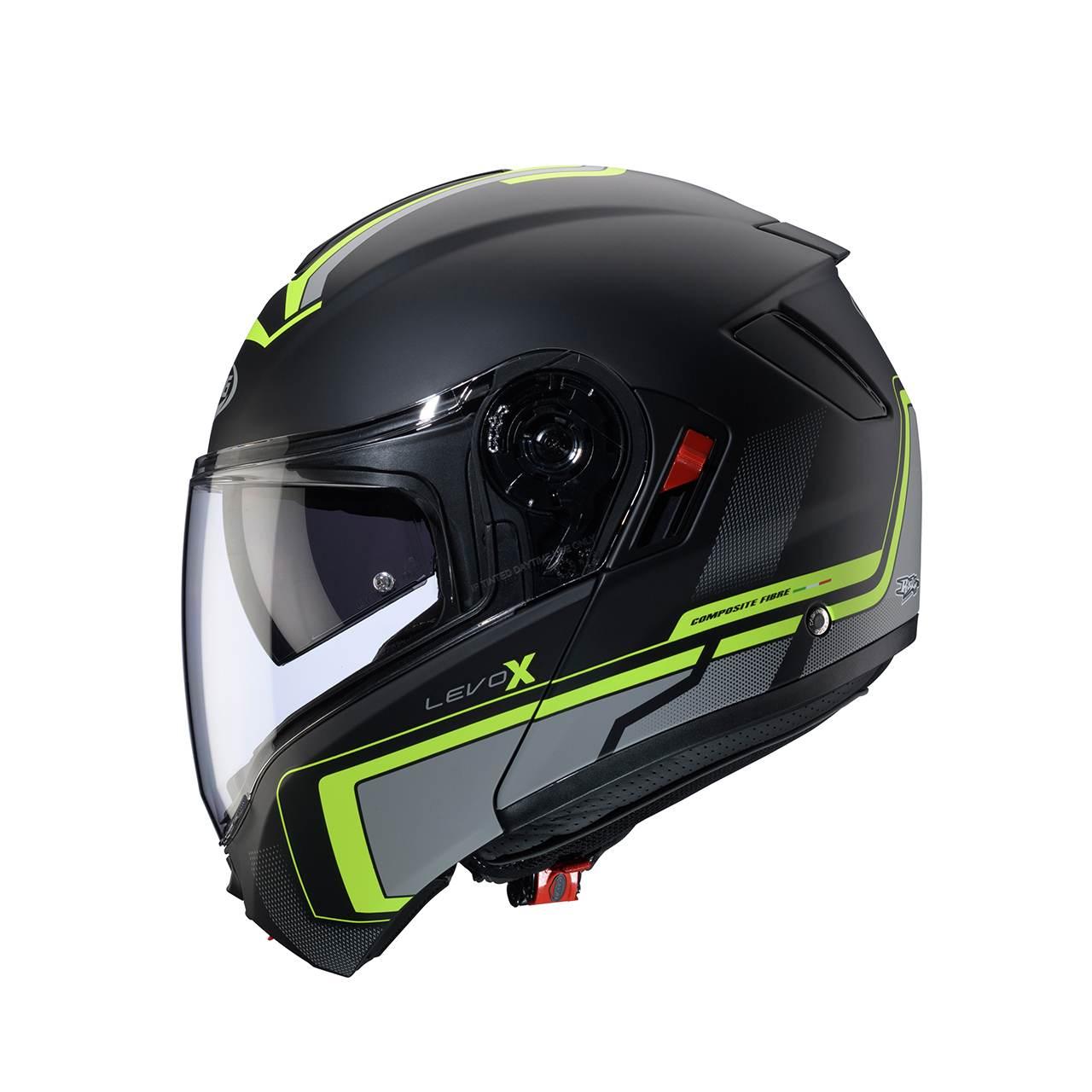 Caberg Kask Szczękowy Flip-Up Model Levo X Elite Kolor Czarny Mat/Szary/Zół - zdjęcie 3