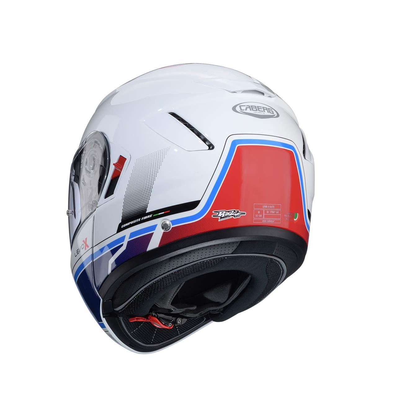 Caberg Kask Szczękowy Flip-Up Model Levo X Elite Kolor Biały/Niebieski/Błęk