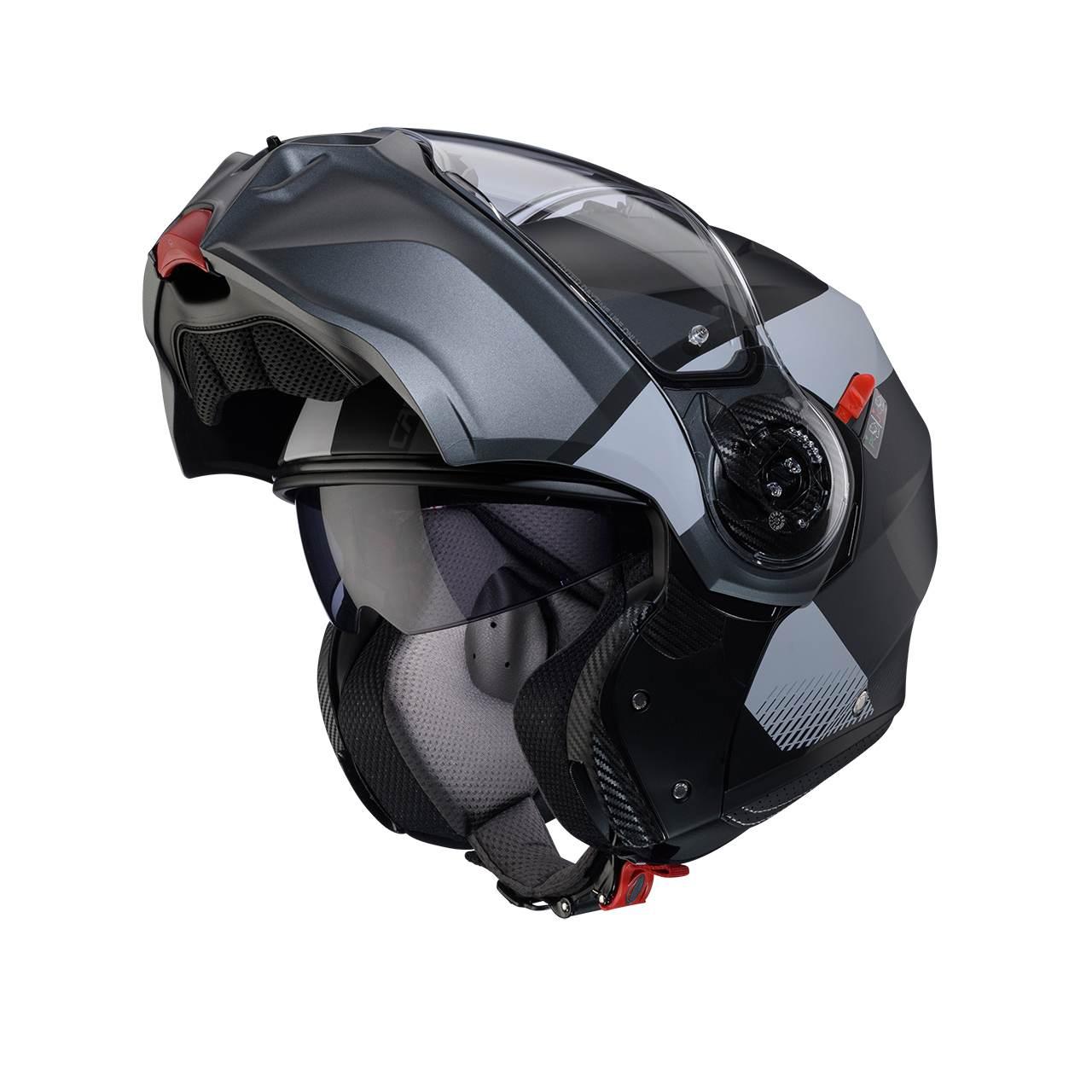 Caberg Kask Szczękowy Flip-Up Model Duke Evo Indy Kolor Szary/Czarny Mat Ro - zdjęcie 3